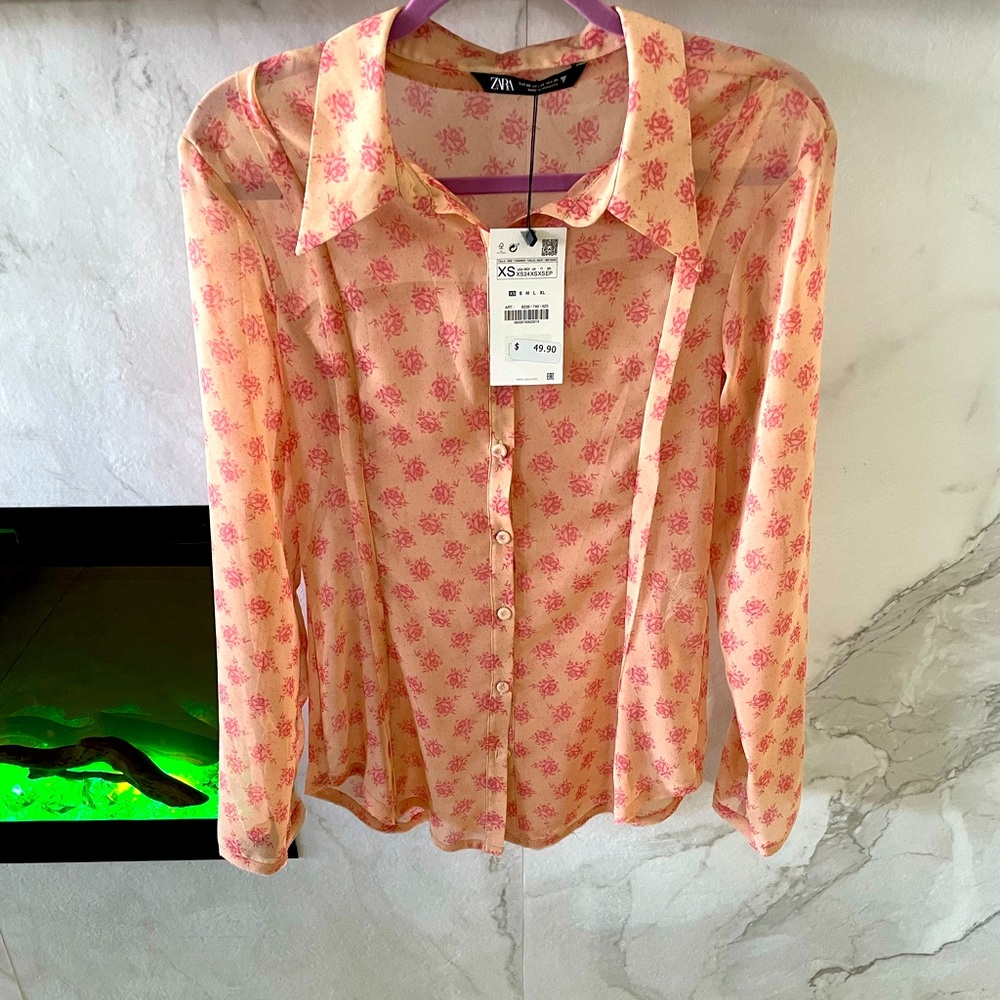 ZARA floral print shirt NWT.